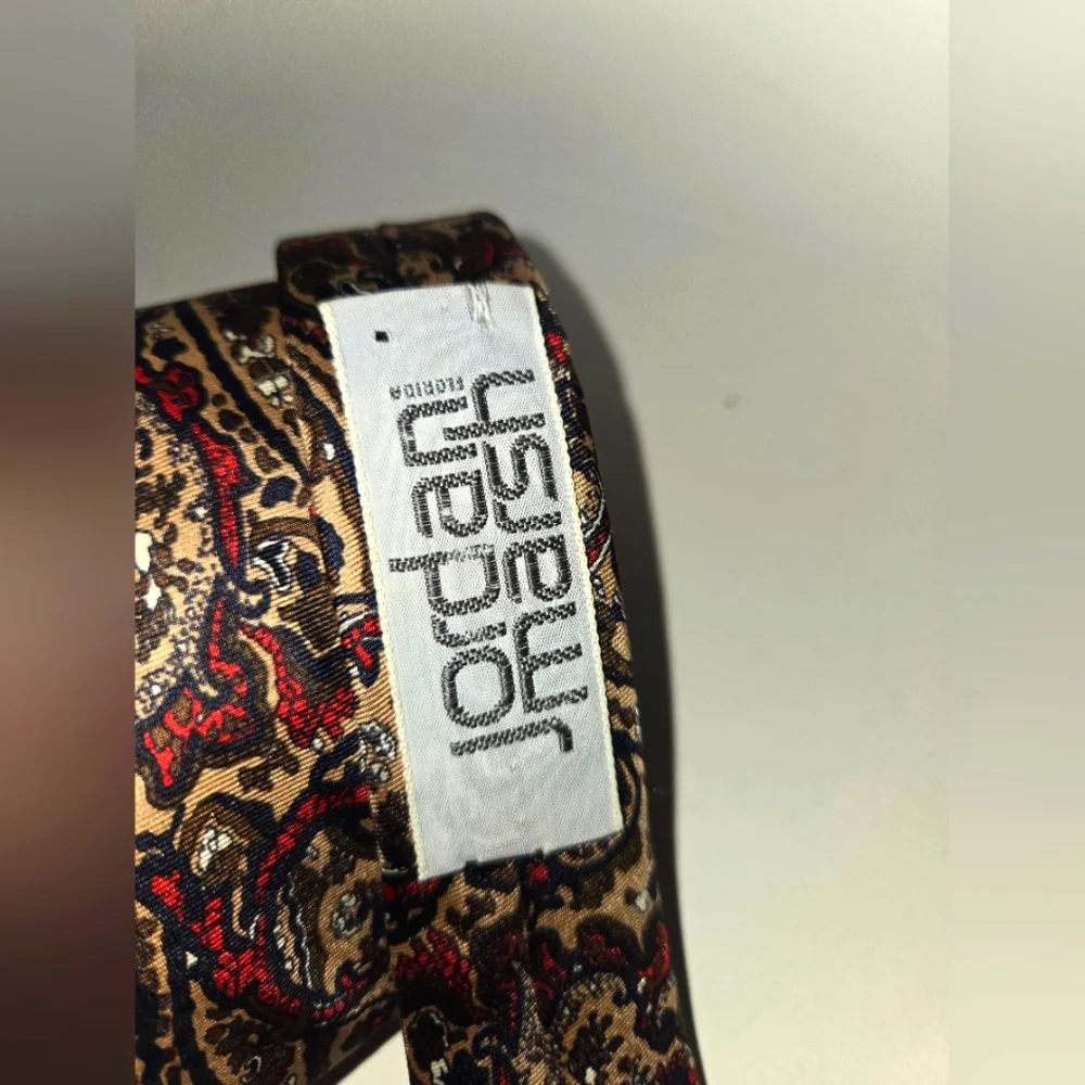 Christian Dior Cravates Silk Paisley Tie in Red and Brown VINTAGE